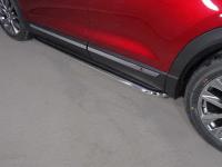 Mazda CX-9 (17–) Пороги с площадкой (нерж. лист) 75х42 мм