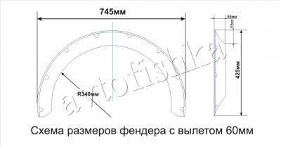 Универсальные расширители арок (фендеры) крыльев 60мм вылет